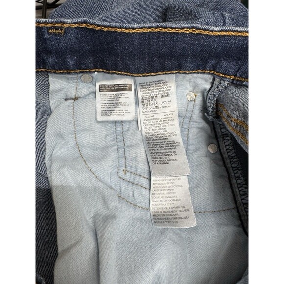 Levis 513 Slim Straight Leg Jeans Men’s 30x32 Blue Denim Stretch Medium Wash - Picture 4 of 11